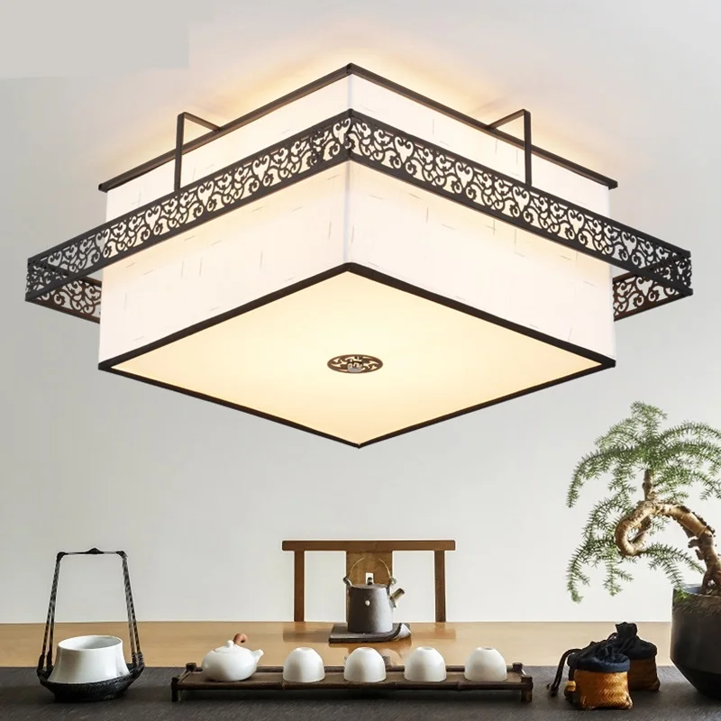 

Chinese style Iron ceiling lamp simple living room lamp Antique Iron led bedroom lamp ceiling lights ZA ZS101
