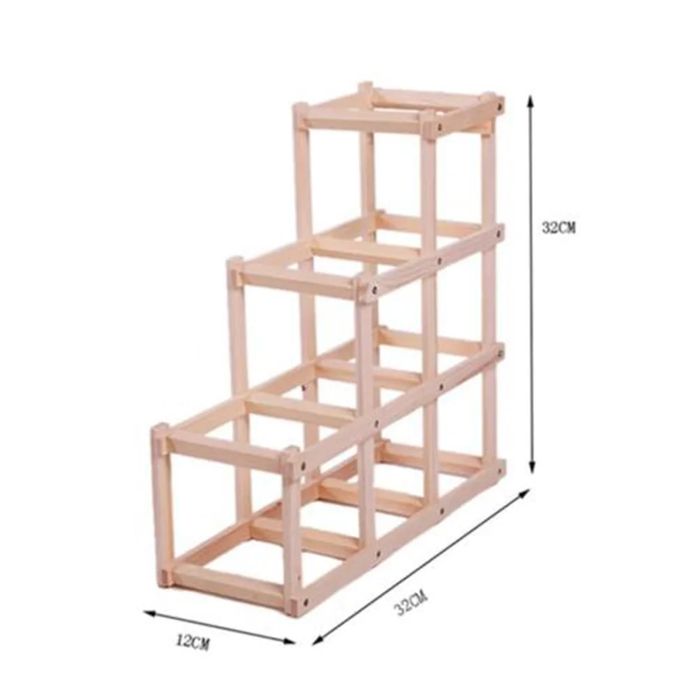 KECTTIO Деревянный Красное вино стойки 3/6/10 бутылки держатель выставочный Органайзер Лидер продаж - Цвет: 6 Bottles burlywood