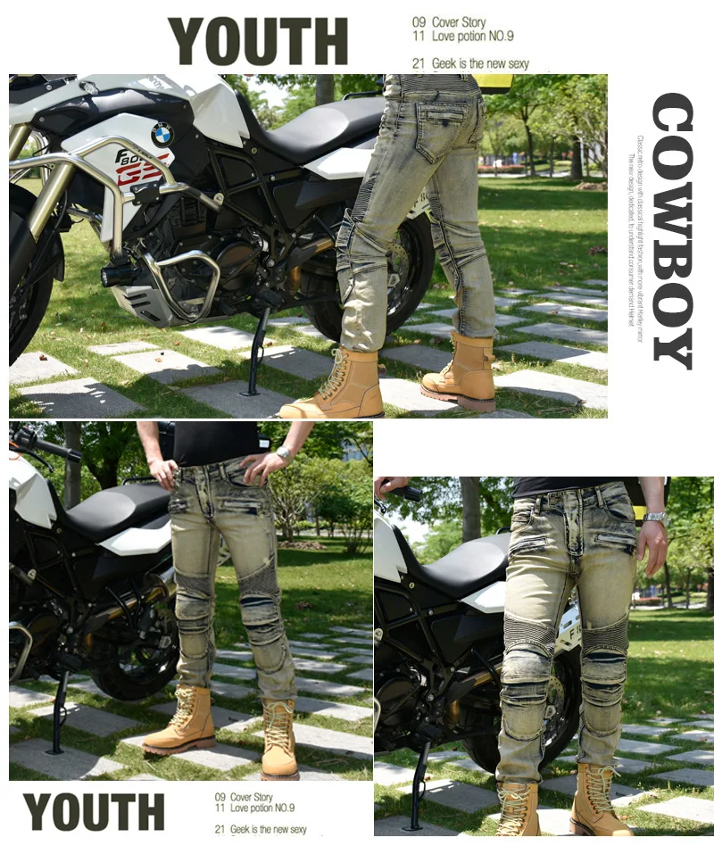Аутентичные Аму модные мотоциклетные джинсы для езды по бездорожью локомотив гоночные брюки R6