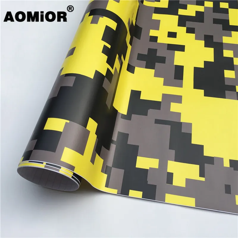 Yellow Digital Camo Vinyl Wrap Film (5)