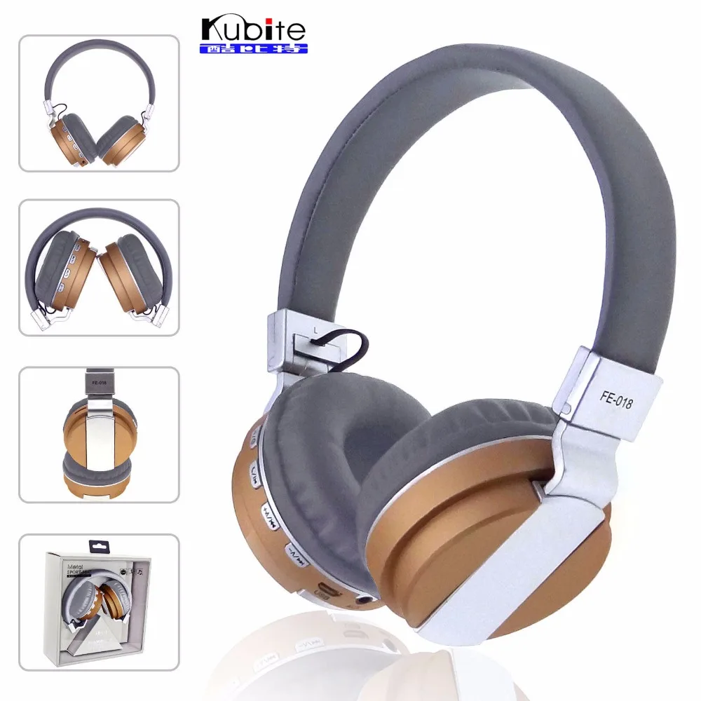 Kubite Folding Stereo Subwoofer Wireless Bluetooth Headset Metal