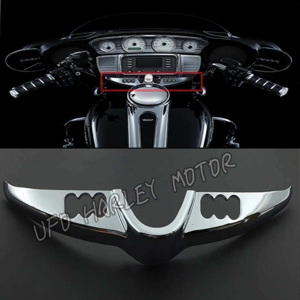 Chrome Switch Panel Accent Faring Cap Fit For Harley Touring Models