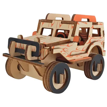 

3D Puzzle Model Kit DIY Assembly Wood Car Jigsaw Woodcraft Set Kids Toys YJS Dropship