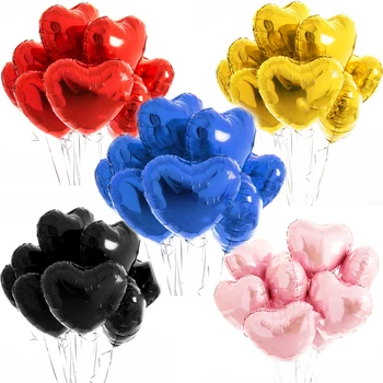

5PCS 18inch Baby Shower Party Foil Balloon Pink&Red Heart Shaped Helium Air Ball Wedding Birthday Party Decoration Balloons