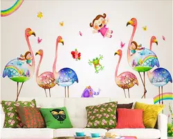 Beibehang пользовательские большой мода обои Симпатичные Фламинго детская комната стены наклейки детский сад наклейки папье peint