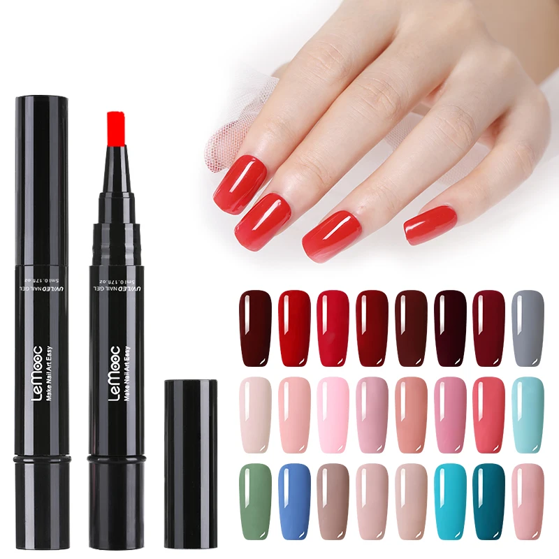 

LEMOOC 5ml Nail Gel Pen 99 Colors UV Gel Polish Red Pink Color Painting Pen Soak Off Nail Art UV Gel Varnish Manicure