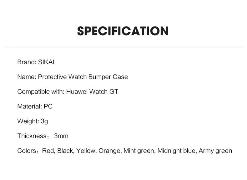 Чехлы для смарт-часов huawei watch gt, чехлы для ПК, защита корпуса SIKAI, спортивные аксессуары, Красочные