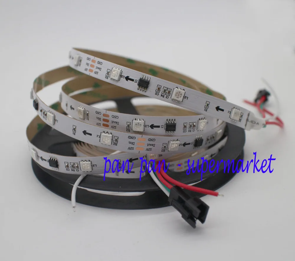 Пиксельная светодиодная лента WS2811 RGB 5 м 12 в 30 светодиодов/м 1 внешний 2811 ic-контроль