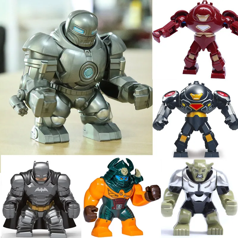 

10pcs/lot Hot Sale Super Heroes figures The Avengers Iron Man Hulk Buster Monger Whiplash Action toys gift for boys