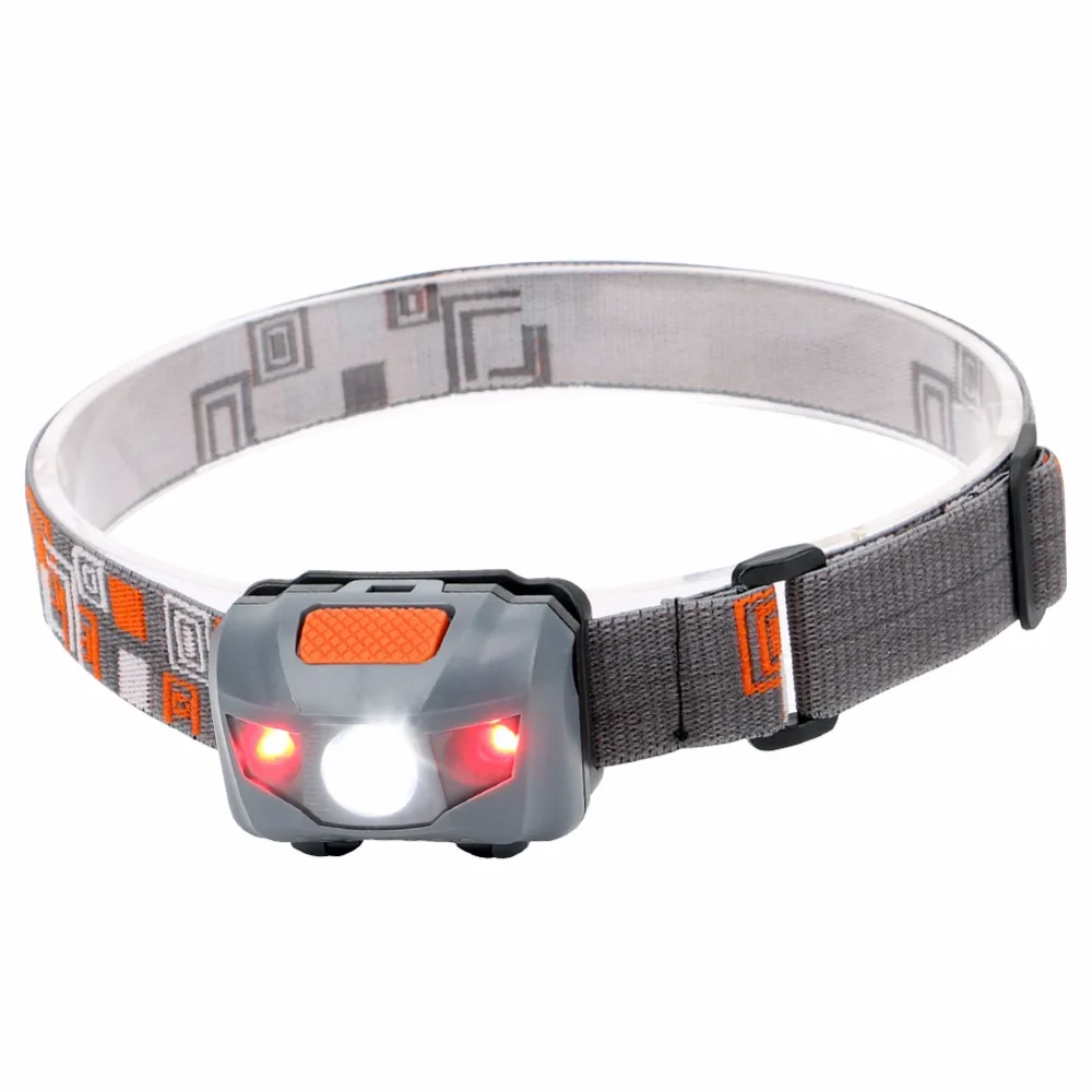 

Sanyi R3 + 2LED 4 Mode Mini Headlamp Outdoor Headlight Waterproof Head Lamp Red Safety Warning Lantern Torch For Cycling Fishing