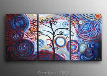 

Hand Painted Canvas Tree Oil Paintings Abstract 3 Panel Artwork Art Set Home Wall Decoration Modern Picture For Living Room Sale