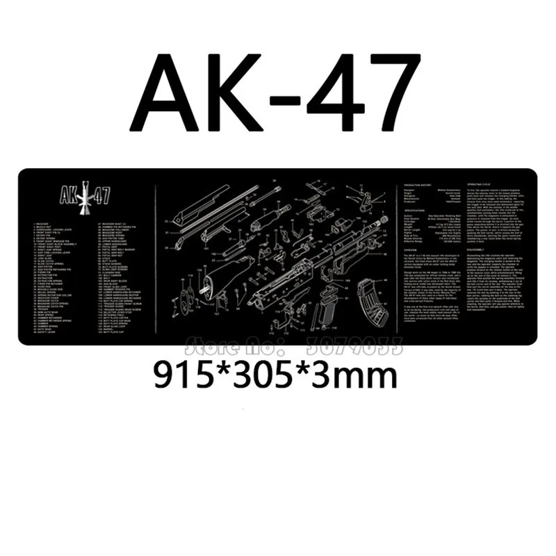 

AR15 AK47 Gun Cleaning Rubber Mat Non-Slip Clean Mat with Parts Diagram Instructies Armourist Mat for hunting Airsoft