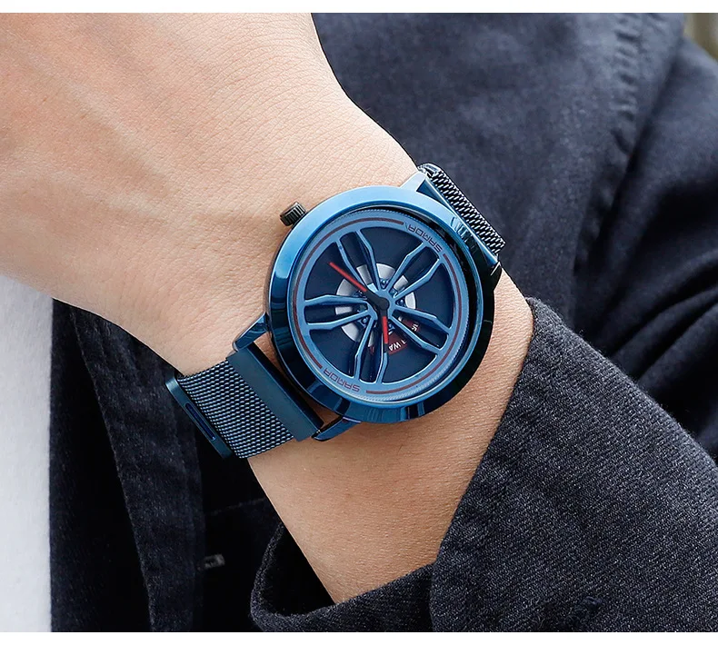 Fashion Creative Watch Men Blue Watches Top Brand Luxury Quartz Wrist Watch Magnet Mesh Waterproof Clock Relogio Masculino