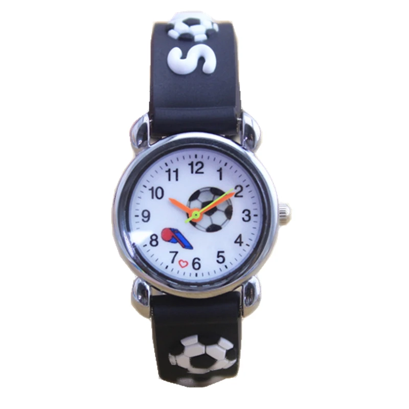 Дети мультфильм часы 3D Футбол детей Кварцевые часы модная детская одежда наручные Наручные часы relogio masculino