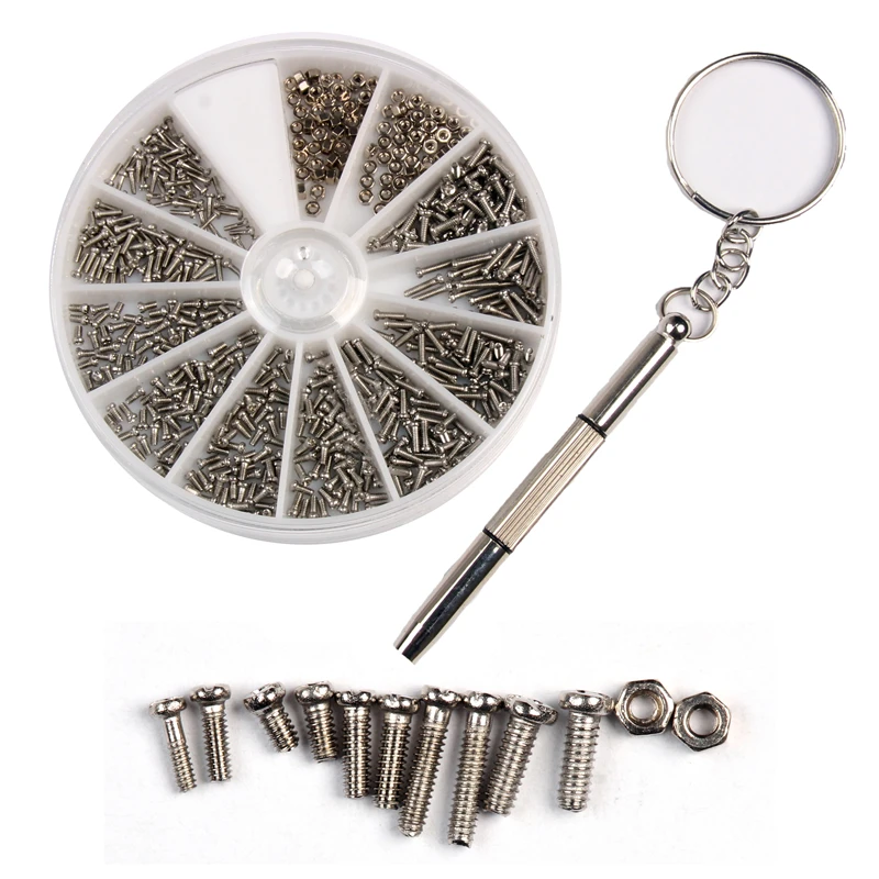 

600PCS Micro Stainless Steel Screws And Nuts Kit +1pc Screw Driver For Phone Pad Maintenance DIY