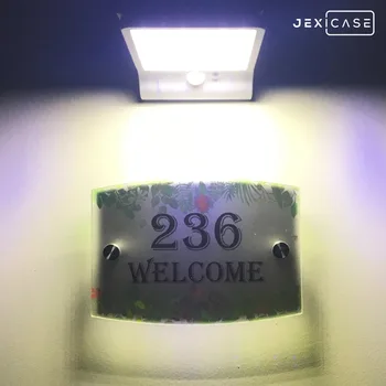 

LED Solar Light Garden Lamp 36LEDs For Outdoor Garden Wall Street + Acrylic Doorplate Number Door Sign Plaque