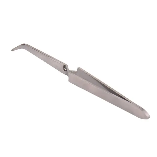 $US $1.12 1pcs Nail Tweezer Elbow Stainless Steel Diamond Drill Clip Grafting False Lashes Nail Picki