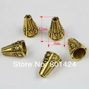 

free shipping 50pcs 66-78 tibetan Antique StyleTone antique gold plated spacer beads caps 12x8mm beads cap