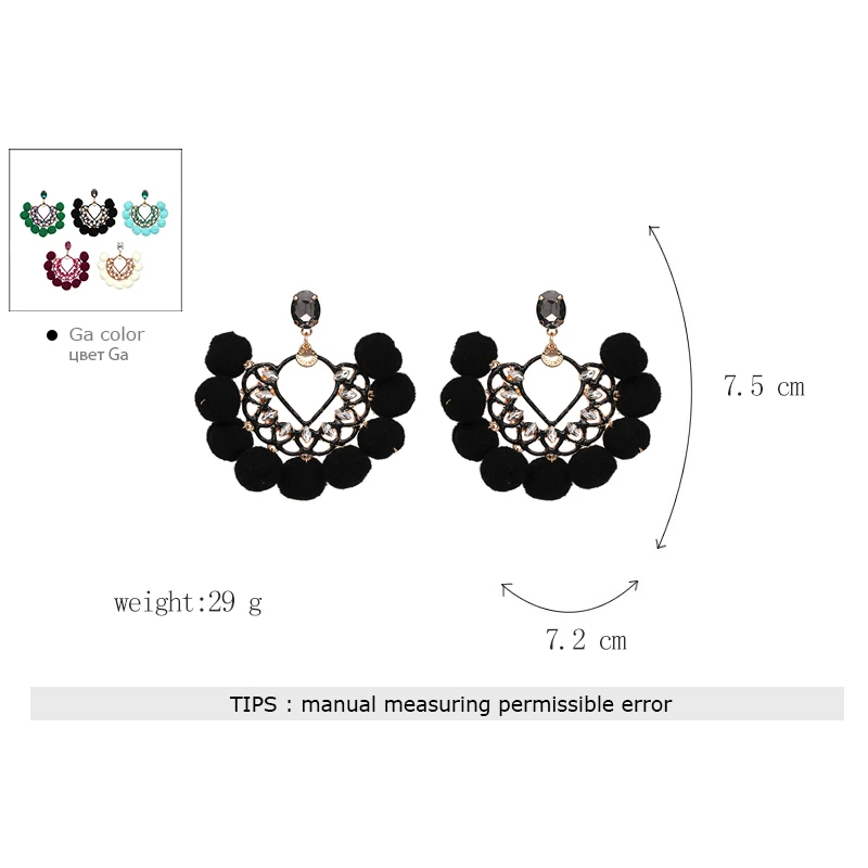 Bohemian Big Maxi Earrings New Statement Earring Jewelry Factory Wholesale Crystal Drop Earrings oorbellen