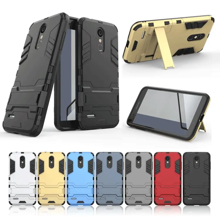 

For LG K8 K7 G7 G6 G5 G4 V30 V20 V10 Q8 Q6 LV5 LV3 Hybrid Hard Back Rubber Cover Fold Stand Holder Smart Iron Man Armor