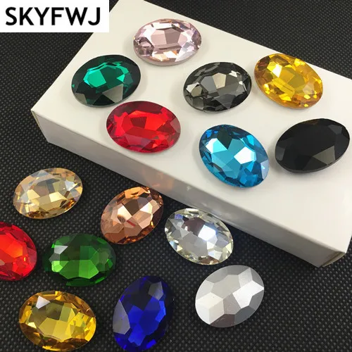 

Oval Rhinestone 4x6,6x8,8x10,10x14,13x18,18X25,20x30mm All Colors Pointback Glass Crystal Stones DIY Garment dress making