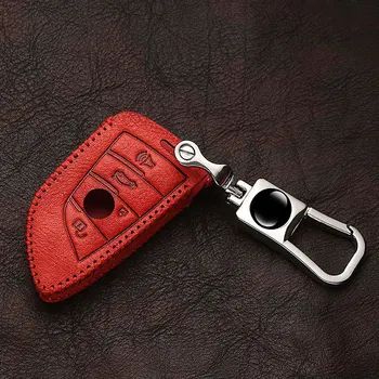 

2019 Flexible Wear-resistant Elegant Vintage Top Layer Leather Key Case Zinc Alloy Keychain For BMW 525li New5series X3 X1 X5 X6