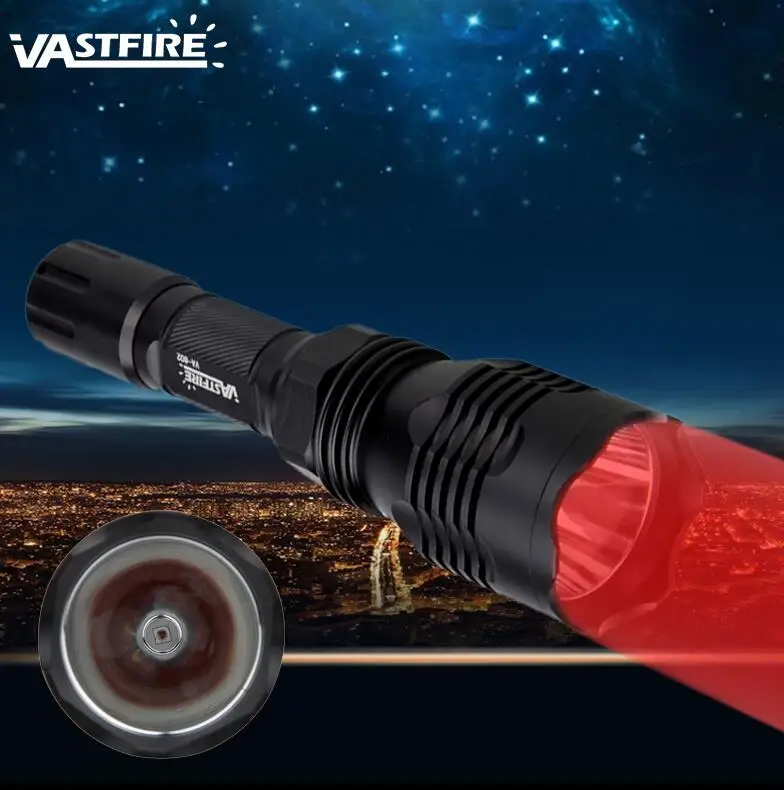 Мощный светодиодный светильник VASTFIRE 400 ярд, зеленый, красный, белый, ультра яркий фонарь T6/L2/V6, велосипедный светильник для кемпинга, хищник, светильник-вспышка - Испускаемый цвет: Красный