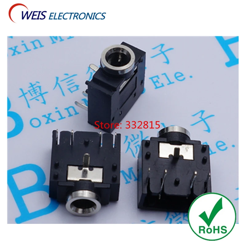 20 шт. 3F07 3 5 мм стерео разъем аудио PCB 5Pin PJ 307 Железный двухтрековый Женский Разъем