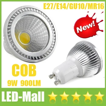 

2017 Newet COB 9W 900LM LED Spotlights AC110-240V GU10 MR16 E27 E14 Spot Down Lights Bulbs Lamp For Cabinet Showcase Display