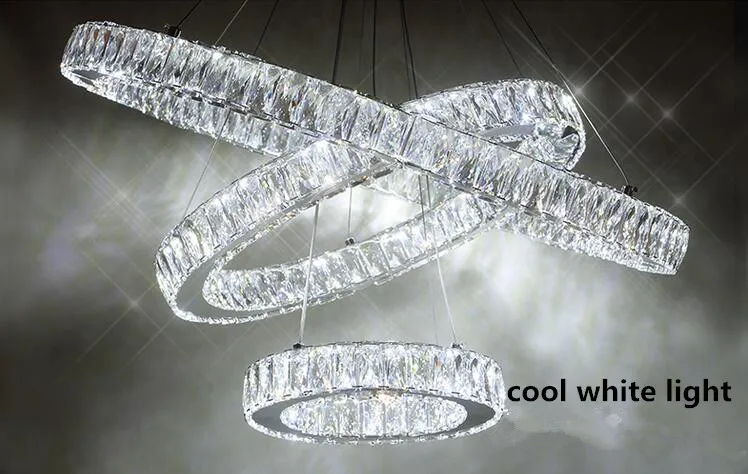 Современная хромированная люстра, кольца с кристаллами и бриллиантами, светодиодный подвесной светильник из нержавеющей стали, подвесной светильник, светильники, люстры, Para Sala