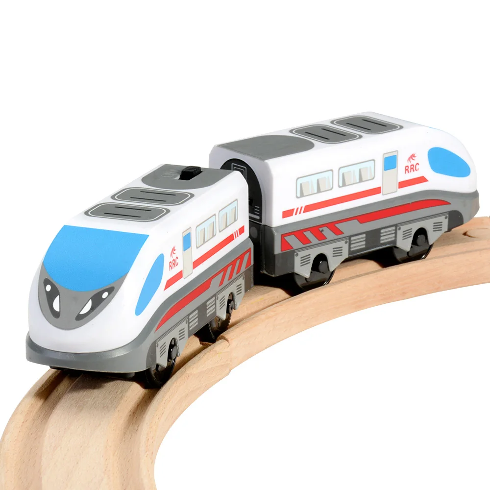 Electric Train Rail Toy for Toddlers Kids Battery Operated Action Locomotive Train Powerful Engine Bullet Train