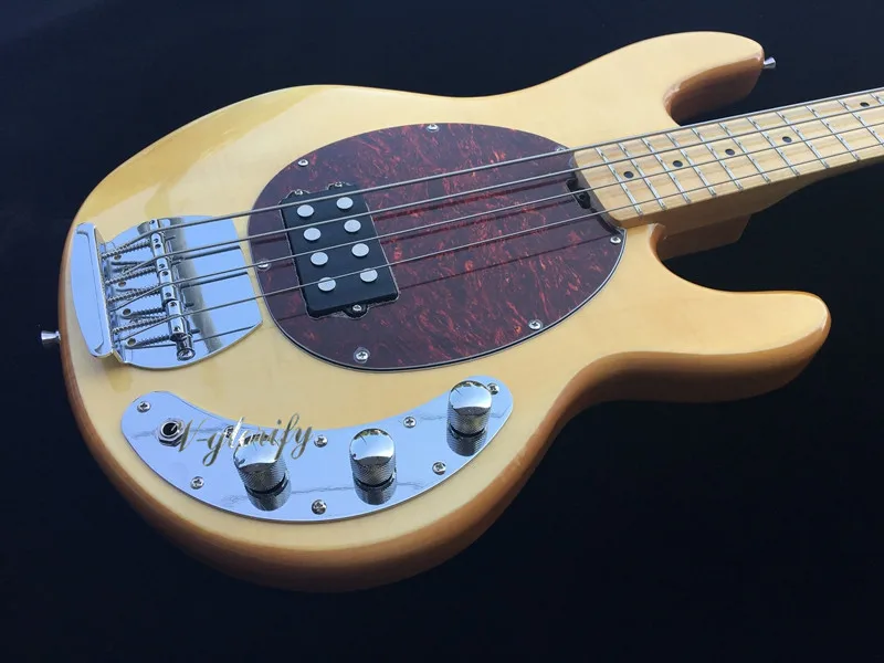 

flame maple musician 4 string bass guitar