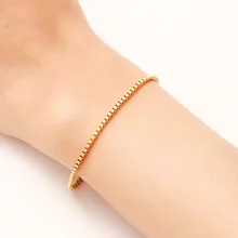 Браслеты на цепочке из нержавеющей стали для мужчин и женщин, цвета: золотистый, серебристый, с подвеской, 0,2 см., квадратная пряжка, ювелирные изделия с эффектом потертости, а1225