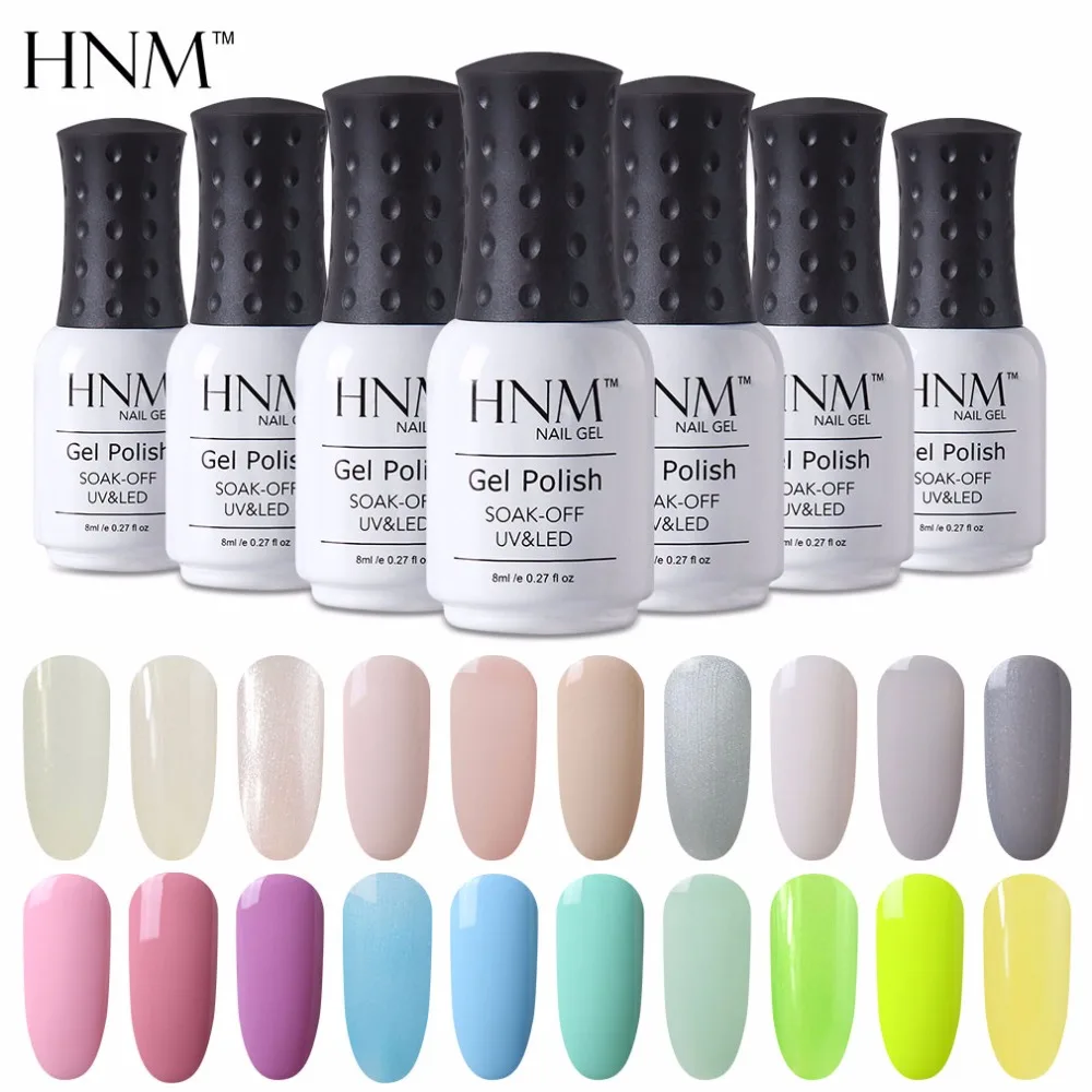 

HNM 8ml Gel Nail Polish 1 pcs Light Color Series Nail Gel Polish UV LED Lamp Cured Nail Gel Primer Gel Varnishes Gelpolish