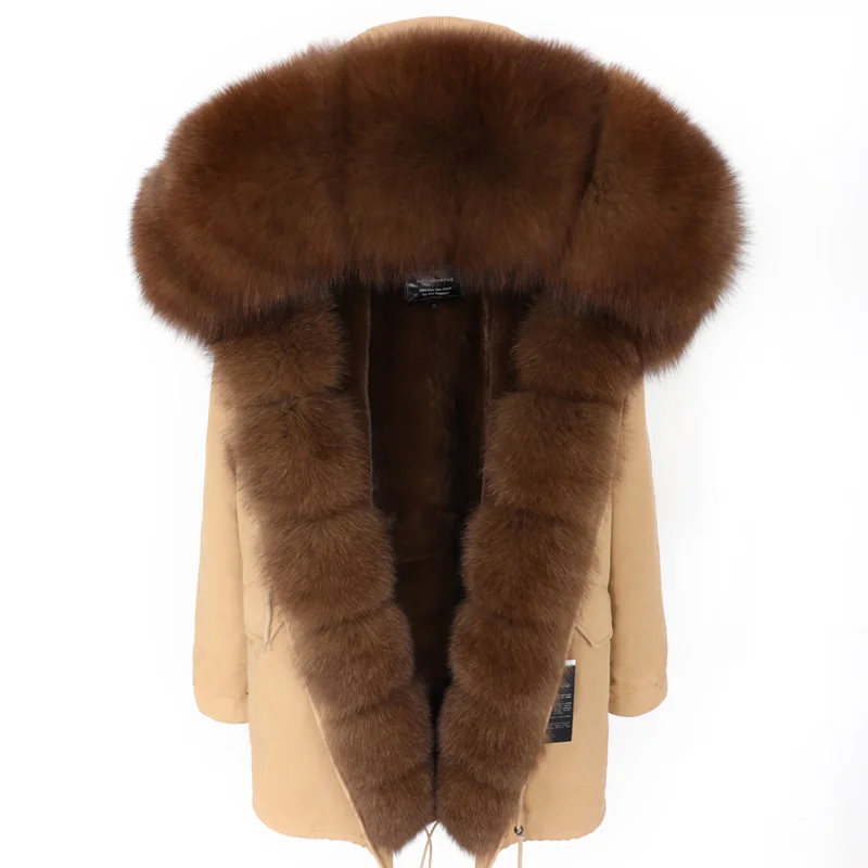MAOMAOKONG2019 новое зимнее пальто с воротником из натурального Лисьего меха женская куртка плюс бархатная Толстая съемная подкладка - Цвет: 23