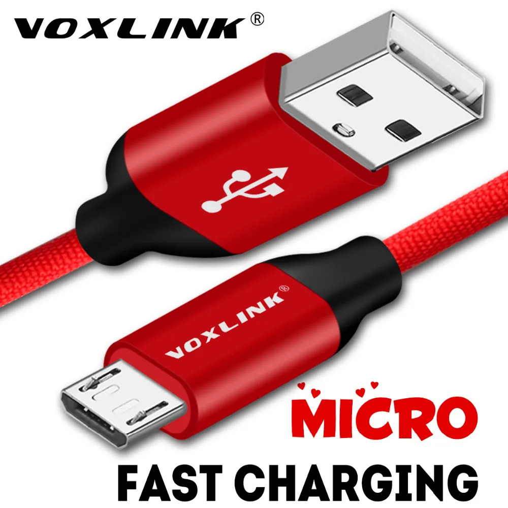 VOXLINK Micro USB Cable 2.4A Fast Data Sync Charging For Samsung Huawei Xiaomi LG Andriod Microusb Mobile Phone Cables | Мобильные