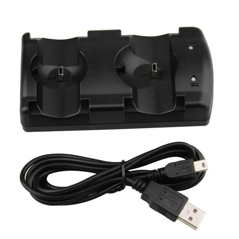 2 в 1 двойного зарядного устройства питаемые через USB порт игра док-станция для Зарядное устройство станции игровой подставка держатель крепление для Sony PS3 двигаться Беспроводной контроллер