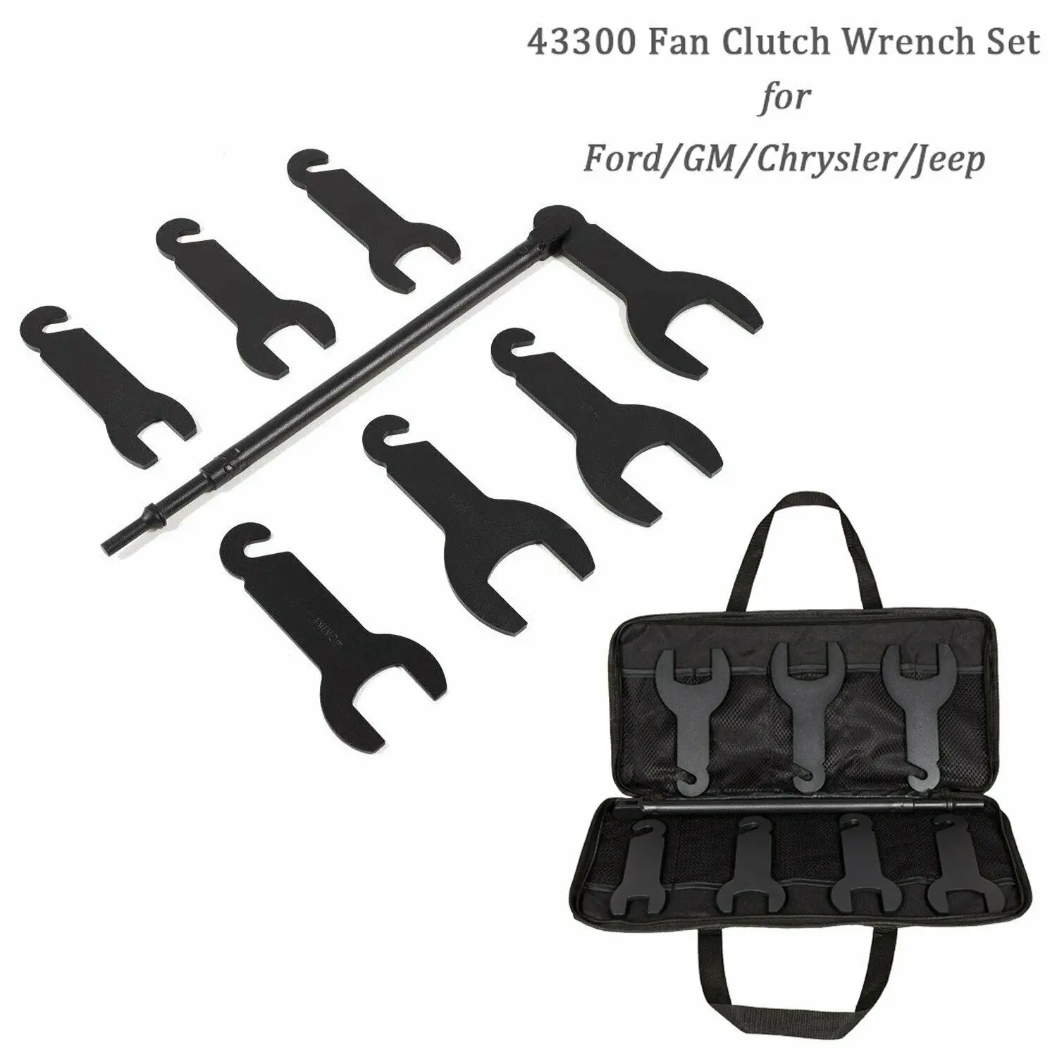 

Chuang Qian 43300 Pneumatic Fan Clutch Wrench Set Fan Clutch Removal Tool Kit for Ford/G M/Chrysler/Jeep vehicles 7 DRIVING Size