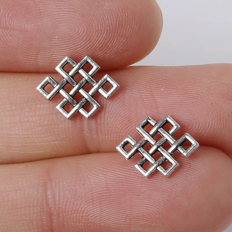 

DIY Jewelry Bracelet 37pcs 9x12mm Zinc Alloy Antique Silver Chinese Knot DIY Charms Pendants Metal Beads