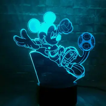 

Acrylic 3D Luster Cartoon American Mickey Football 7 Color Change USB Remote LED Baby Sleep Night Mood Light Birthday Kids Gift