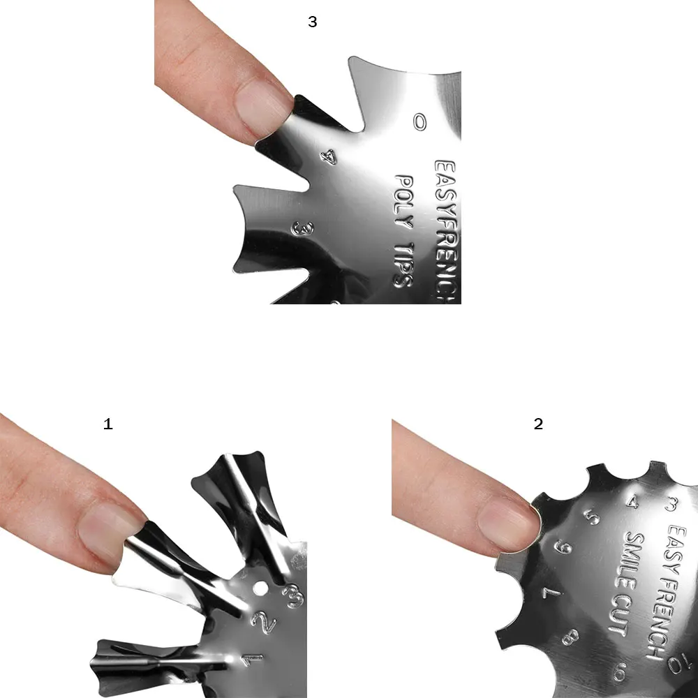

3Pcs Manicure Templates Easy French Poly Tips Styling Tools Gel Polish Smile Cut Manicure Tool Nail Diy Accessory Equipment