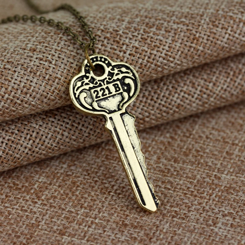 Мода Шерлок's House Key to 221B высококачественные ожерелья бронзер серебро а Шерлок вдохновил брелоки и подвески