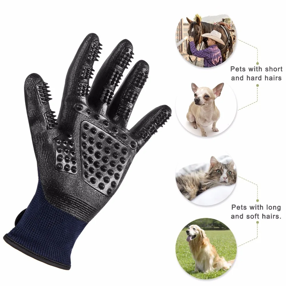 Dogs Rabbit Pet Grooming Gloves for Shedding and Bathing Horses  LARGE Cats 