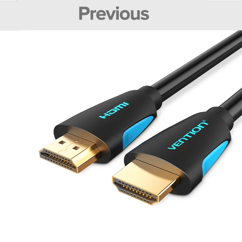 Vention HDMI кабель 4K HDMI к HDMI 2,0 позолоченный Соединительный кабель для разветвителя Переключатель HDMI кабель для HDTV lcd PS3 4 Pro 5 м 10 м - Цвет: Previous