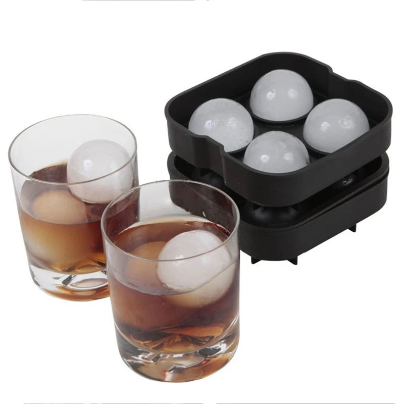 

Silicon Mold Ice Cube Ball Maker Form For Ice Party Tray Round With 4 X 4.5cm Ball Capacity Reusable Silicone Forms