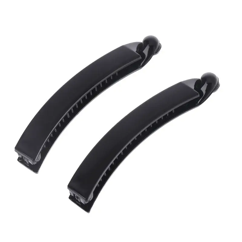 

2 Pieces 10 cm Banana Hair Clips Black Square Head Plastic Barrette Ponytail Holder