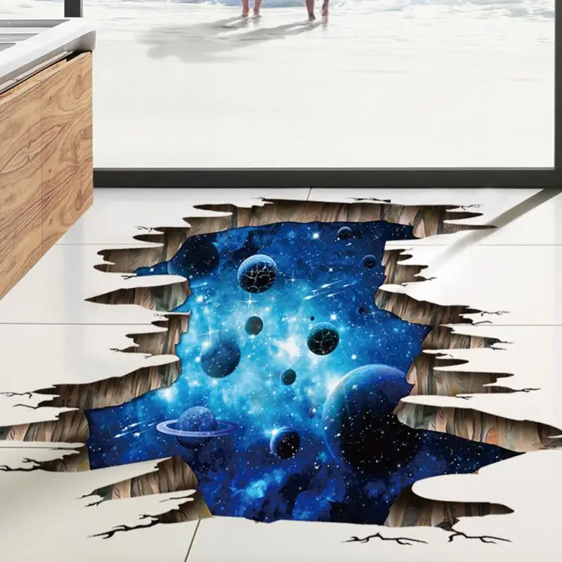 Outer Space Planets 3d Wall Stickers Cosmic Wall Decals For Kids Room Baby Bedroom Ceiling Floor Decoration