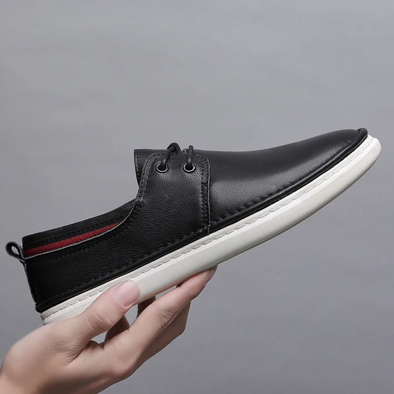

Men's genuine Leather Casual Shoes outdoor Men Loafers Luxury Brand Lace Up fashion breathable dress Male Shoes Sneakers p4