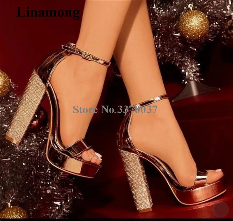 Women New Fashion Open Toe One Strap High Platform Chunky Rhinestone Heel Sandals Ankle Strap Crystal High Heel Sandals
Women New Fashion Open Toe One Strap High Platform Chunky Rhinestone Heel Sandals Ankle Strap Crystal High Heel Sandals