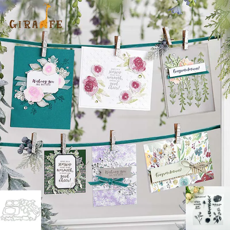 

Blessing Flowers leaves Metal cutting dies and stamps For Scrapbooking Embossing Decorative Crafts DIY Paper Cards New 2019